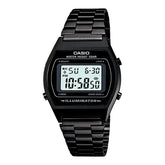 Casio Unisex Watch Vintage Collection Digital, Black Dial Black Stainless Steel Strap, B640WB-1ADF