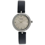 Titan Raga Women Watch Analog Silver Dial With Black Leather Strap, 2540SL01