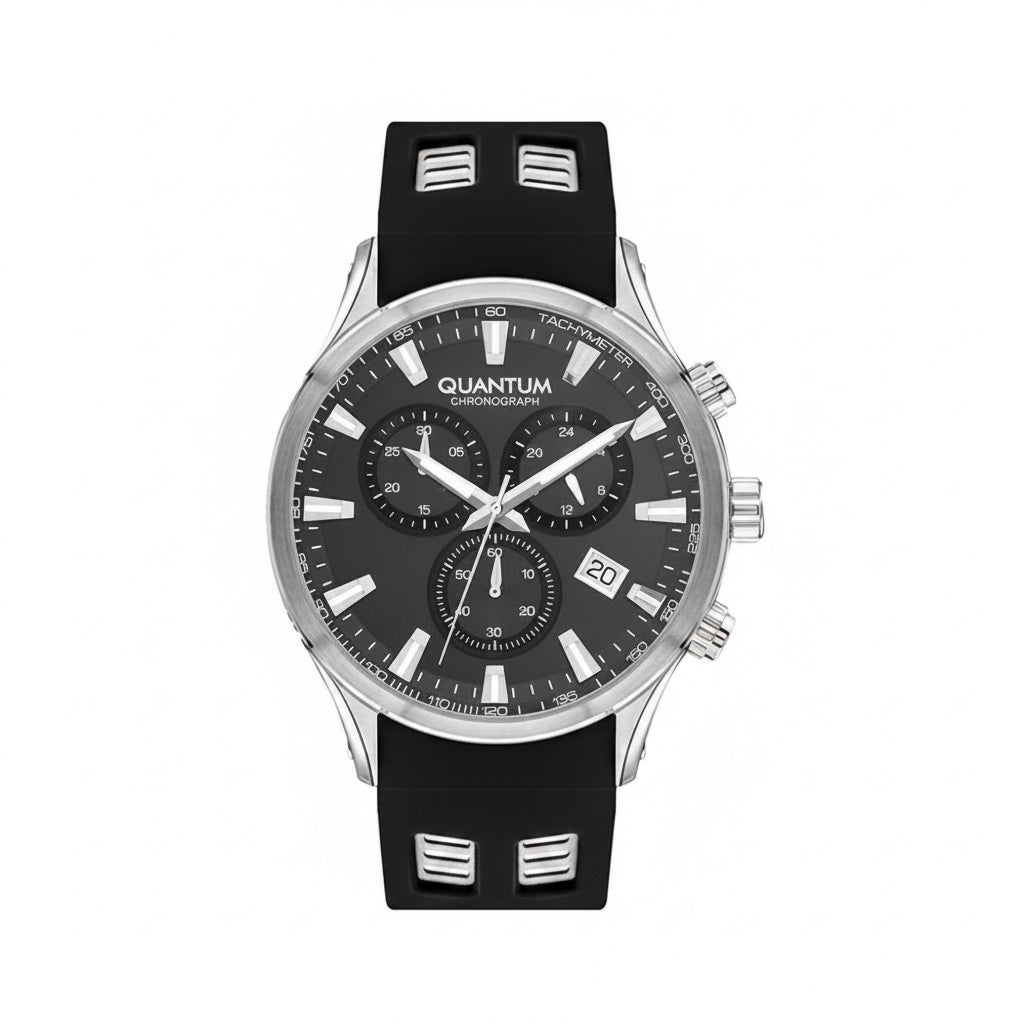 Quantum, Men's, Analog Watch, Black Dial, with Silicone Band, QU-PWG1020.351