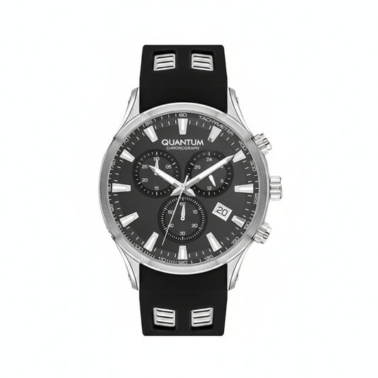 Quantum, Men's, Analog Watch, Black Dial, with Silicone Band, QU-PWG1020.351