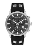 Quantum Men's Watch Analog Black Dial with Black Silicone Band, PWG1020.351