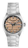 Lee Cooper Men's Date Analog Watch with Orange Dial and Stainless Steel Band, LC08363.301
