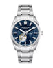 Quantum Men's Automatic Watch Dark Blue Dial Silver Metal Band, QMG1192.390