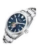 Quantum Men's Automatic Watch Dark Blue Dial Silver Metal Band, QMG1192.390
