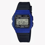 Casio Men's Watch Vintage Collection Digital, Blue Dial Black Resin Strap, F-91WM-2ADF