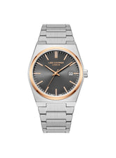 Lee Cooper Men's Date Analog Watch with Gunmetal Dial and Stainless Steel Band, LC08196.560