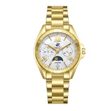 Beverly Hills Polo Club Moon Phase Women's Watch Analog Mother of Pearl Dial with Gold Stainless Steel Band, BP3763X.120