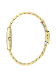 Lee Cooper Women's Analog Watch with White Mother Of Pearl Dial and Gold Stainless Steel Band, LC08135.120