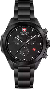Swiss Military Hanowa Men's Chronograph Watch Black Dial with Black Stainless Steel Bracelet, SMWGI0001930