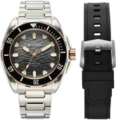 Titan Zero Hour 10069KM02 Black dial Silver 316 stainless steel solid-link bracelet men's diver watch
