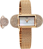 Titan Raga Women's Watch Analog Mother of Pearl Dial with Rose Gold Stainless Steel Band, 95259WM01