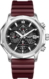 Lee Cooper Men's Multifunction Watch Black Dial With Red Silicone Strap,LC08238.358 Lee Cooper watch LC08238.358