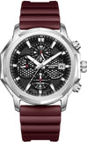 Lee Cooper Men's Multifunction Watch Black Dial With Red Silicone Strap,LC08238.358 Lee Cooper watch LC08238.358