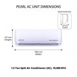 Pearl 1.5 Ton Split Air Conditioner (AC), Super Tropical, 18,000 BTU, EWMA18FC2B3BCXX