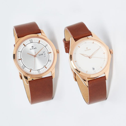 Titan, Unisex, Analog Watch, Silver Dial, with Leather Band, TI-1774WL01P
