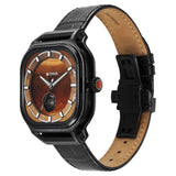 Titan Men's Caelum Tiger Eye Automatic Stellar Edition Brown Dial With Black Leather Strap, 10008NL02