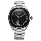 Titan Luna Men's Automatic Watch-Stellar Edition Black Dial with Silver Stainless Steel Band ,10011KM02
