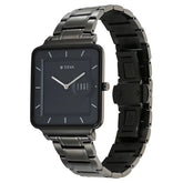 Titan Edge Quad Men's Watch Analog Blue Dial With Grey Stainless Steel Band, 10017QM01
