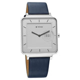 Titan Edge Quad Men's Watch Analog White Dial With Blue Leather Strap, 10017SL01