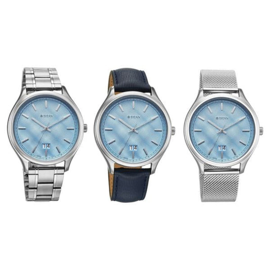 Titan, Men's, Analog Watch, Blue Dial, TI-10033SL01
