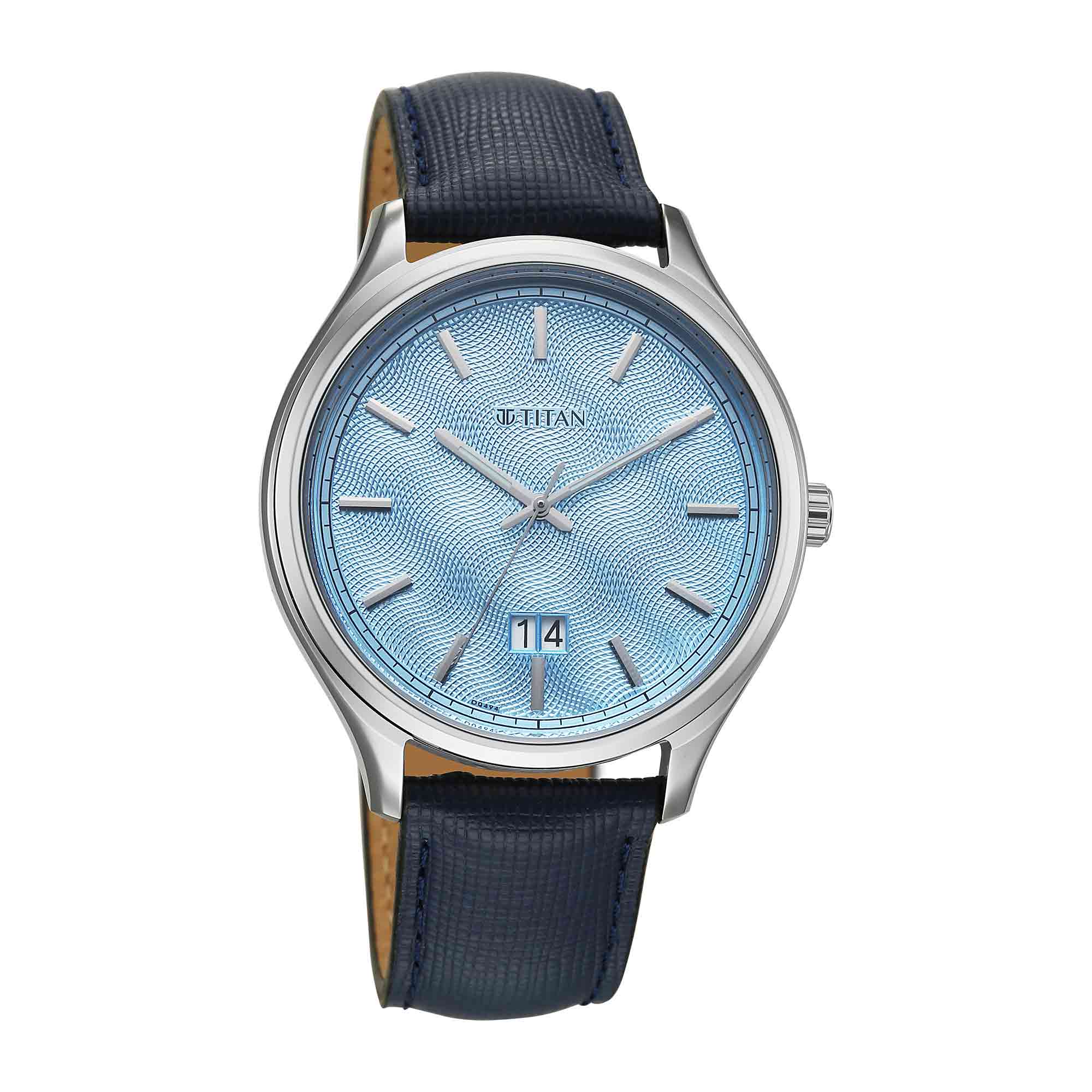 Titan, Men's, Analog Watch, Blue Dial, TI-10033SL01