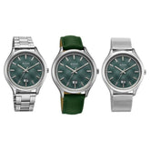 Titan men analog watch, green dial with comfortable strap, model TI-10033SL03, Bahrain