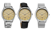 Titan men analog watch, yellow dial with comfortable strap, model TI-10033SL05, Bahrain
