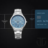 Titan Palette Of Time Men's Watch Analog with Date Blue Dial Stainless Steel Band, 10033SM01