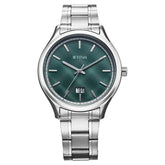 Titan Palette Of Time Men's Watch Analog with Date Green Dial Stainless Steel Band, 10033SM03