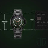 Titan Karishma Men's Watch Analog Green Dial with Date & Black Stainless Steel Band, 10038NM01