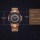 Titan Karishma Men's Watch Analog Black Dial with Date & Brown Stainless Steel Band, 10038QM01
