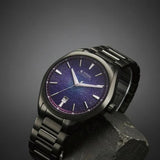Titan Stellar Starlight Analog with Concealed Automatic Men's Watch with Violet Dial and Dark Gun Stainless Steel Strap,10051QM01