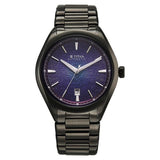 Titan Stellar Starlight Analog with Concealed Automatic Men's Watch with Violet Dial and Dark Gun Stainless Steel Strap,10051QM01