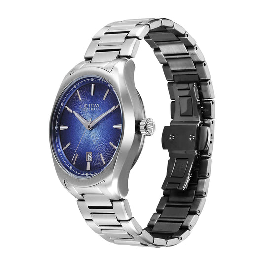 Titan, Men's, Analog Watch, Blue Dial, with Stainless Steel Band, TI-10051SM01