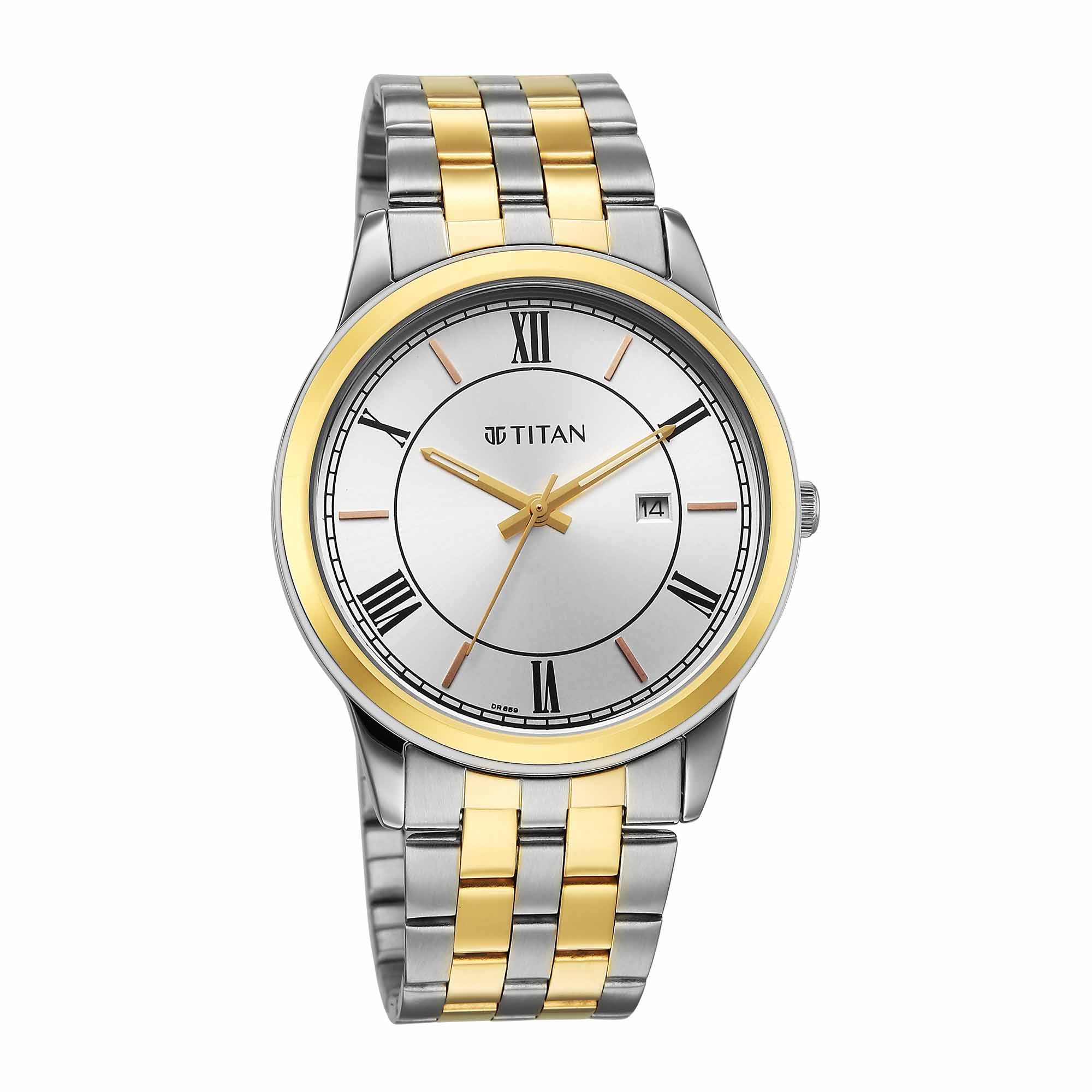 Titan, Men's, Analog Watch, Silver Dial, with Stainless Steel Band, TI-10060BM01