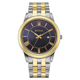 Titan men analog watch, purple dial with purple dial and stainless steel strap, model TI-10060BM03, Bahrain