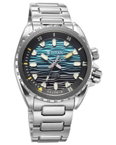 Titan Zero Hour Diver's 200M Quartz Watch for Men, Blue Dial with Silver Stainless Steel Bracelet, 10068KM01