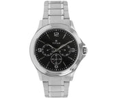 Titan Men's Watch Classique Collection Analog, Black Dial Silver Stainless Strap, 1698SM01
