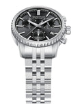 Quantum Men's Chronograph Watch Black Dial Metal Band, PWG1204.350
