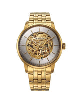 Titan Men's Automatic Watch Silver Dial With Gold Stainless Steel Strap , 90110YM01