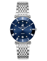 Beverly Hills Polo Club Women's Analog Watch, Blue Dial  With Silver Stainless Steel Band, BP3839C.390