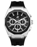 Beverly Hills Polo Club Men's Analog Watch, Black Dial Multi-Function With Black Silicon Strap, BP3815X.351