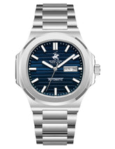 Beverly Hills Polo Club Men's Automatic Watch, Blue Dial With Silver Stainless-Steel Band, BP3835X.390