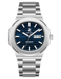 Beverly Hills Polo Club Men's Automatic Watch, Blue Dial  With Silver Stainless-Steel Band, BP3835X.390