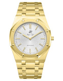 Beverly Hills Polo Club Men's Slim Analog Watch, Silver Dial  With Golden Metal Band, BP3825X.130