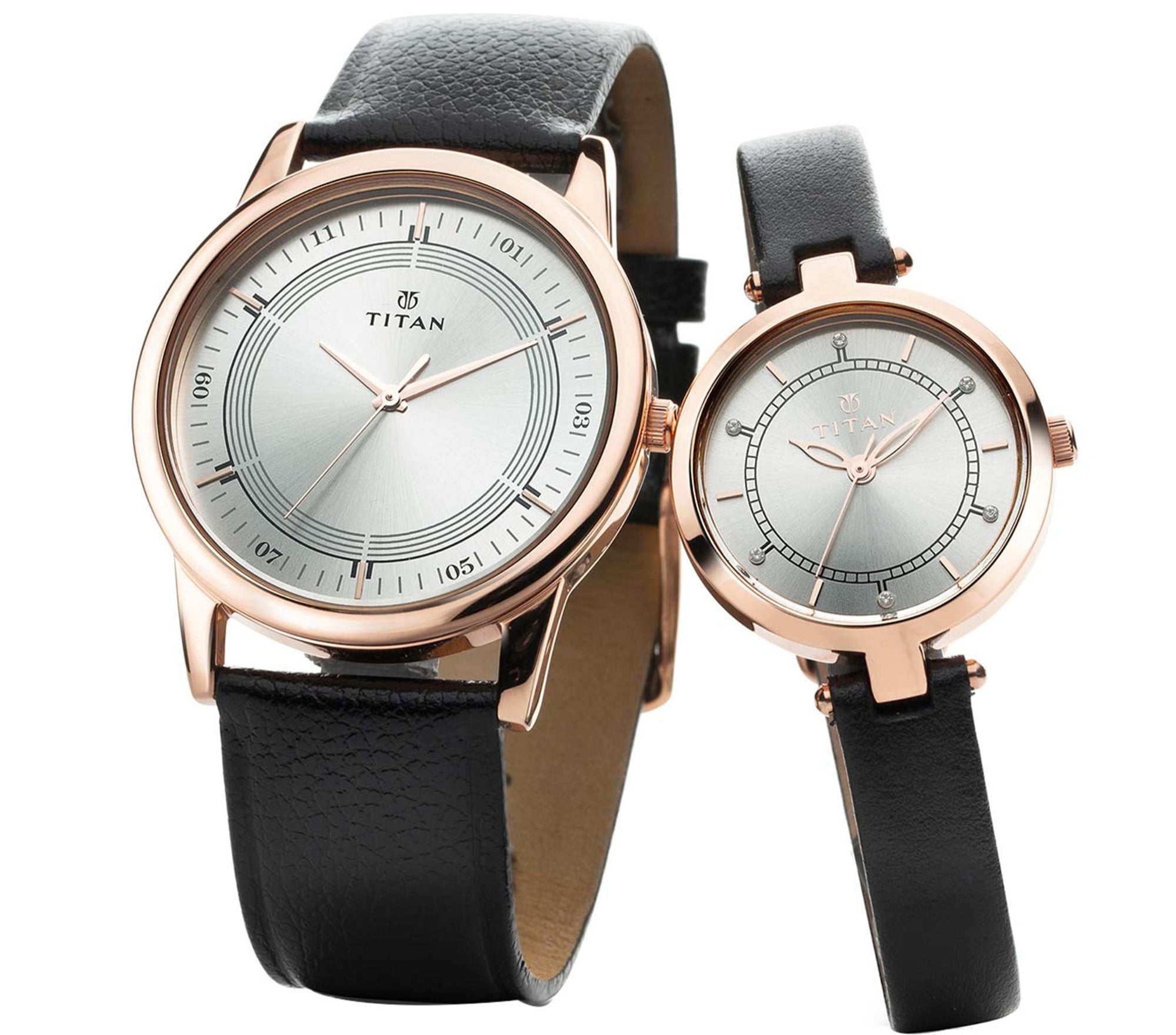 Titan TI-1773WL01P black dial unisex watch