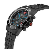 Swiss Military Hanowa Men's Chronograph Watch Black Dial with Black Stainless Steel Bracelet, SMWGI2100730