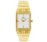 Titan Men's Watch Karishma Collection Analog, White Dial Gold Stainless Strap,9151YM01