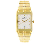 Titan Men's Watch Karishma Collection Analog, White Dial Gold Stainless Strap,9151YM01