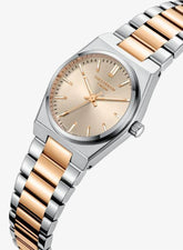 Lee Cooper Women's Analog Watch with Rose Gold Dial and Silver/Rose Gold Stainless Steel Band, LC08362.510